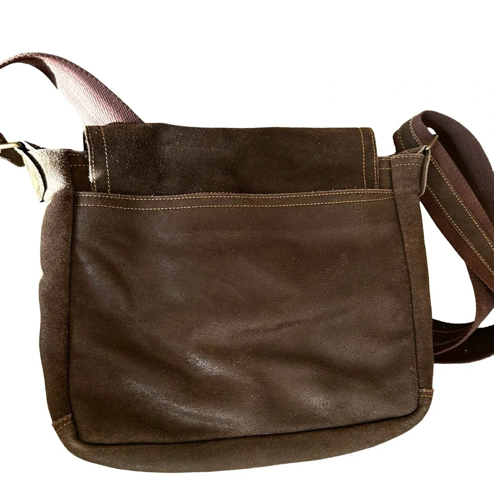 David King Distressed Leather Large Full Flap Messenger Bag Mailbag 16×11 Brown